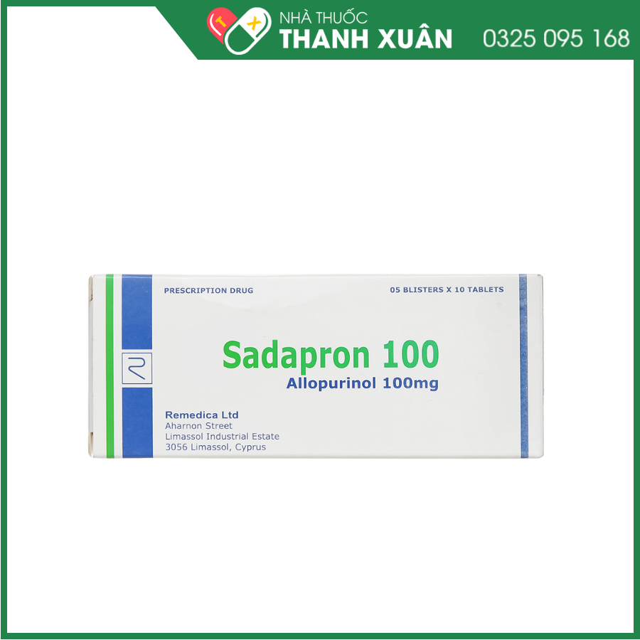 Sadapron 100 điều trị chứng tăng acid uric máu